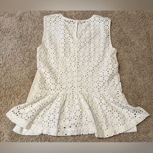 Ann Taylor Size Small White Blouse Sleeveless Detailed Back Summer